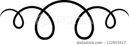 Creating a simple black curved line forms a sophisticated and decorative border, enhancing designs with an elegant touch and serving as a perfect embellishment for various projects 122655617