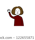 Illustration of a woman raising her hand 122655871