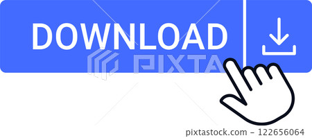Illustration of a hand cursor clicking a blue download button with an arrow, symbolizing digital content access, file downloading, and online resources in a modern digital context Illustration of a hand cursor clicking a blue download button with an arrow, symbolizing digital content access, file downloading, and online resources in a modern digital context 122656064