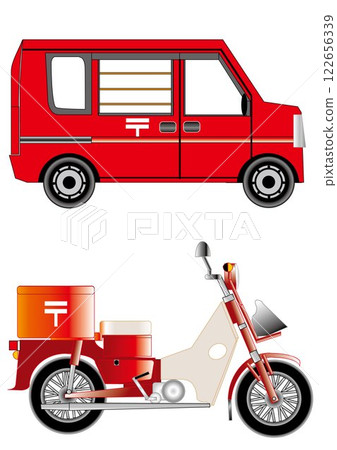 Working vehicles - mail delivery and collection Working vehicles - mail delivery and collection 122656339