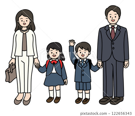 Vector illustration of parents and children participating in a school event Vector illustration of parents and children participating in a school event 122656343