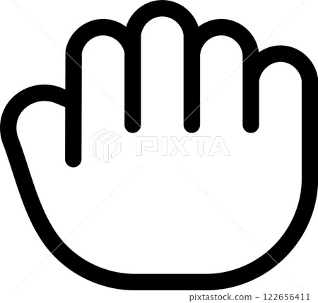 Black outline of an extended hand symbolizing interaction with digital content on screens, representing user engagement in the digital age 122656411