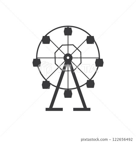 Ferris wheel with eight gondolas 122656492