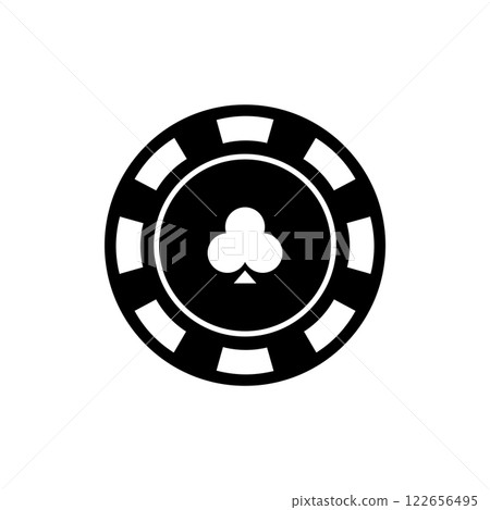 Black and white casino chip 122656495