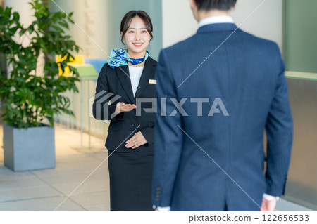 A young lady at reception 122656533