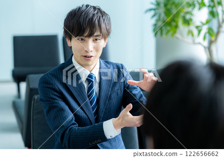 Business man having business talk in office 122656662