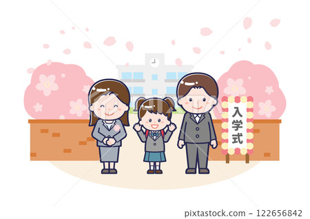 入學典禮的父母和孩子 122656842