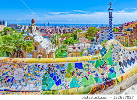 Barcelona. Gorgeous and amazing Park Guel . 122657027