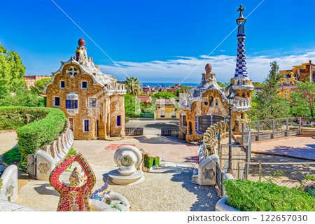 Barcelona. Gorgeous and amazing Park Guel . 122657030