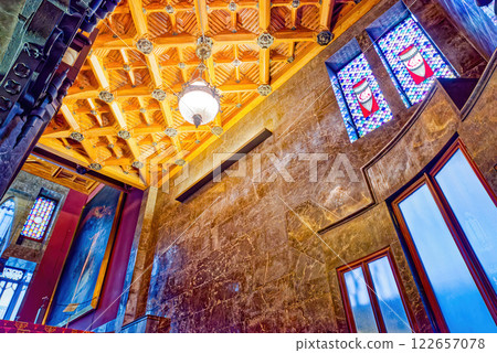 Barcelona. Inside Palace of Guell (Palau Guell) Gothic Quarter. Barcelona. Inside Palace of Guell (Palau Guell) Gothic Quarter. 122657078