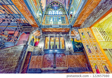 Barcelona. Inside Palace of Guell (Palau Guell) Gothic Quarter. Barcelona. Inside Palace of Guell (Palau Guell) Gothic Quarter. 122657080