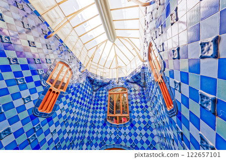 Interior and inner chambers Gaudi's creation- House Casa Batllo. 122657101