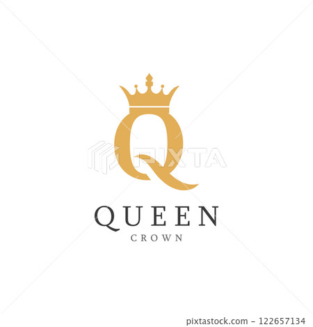 letter q crown logo for queen symbol 122657134