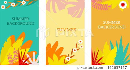 Vector summer set for social media, for greeting cards, prints, aid, background... 122657157