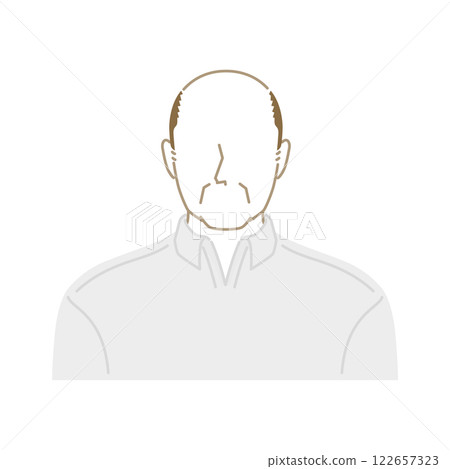 AGA：頭髮稀疏的中年男子的正面照 122657323