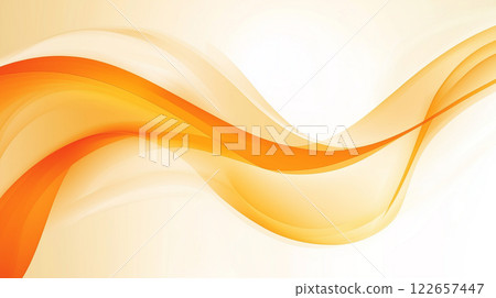 白色背景上橙色流線的 AI 生成抽象圖像 122657447