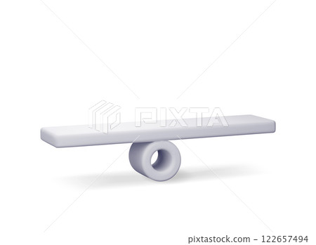 3D Seesaw scales isolated on white. 122657494