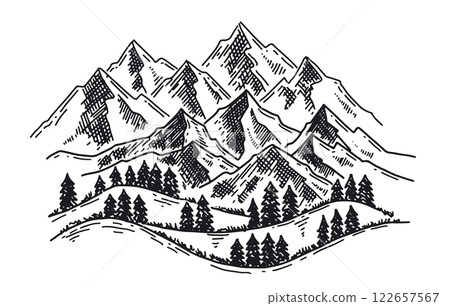 mountain, snow, vector 122657567
