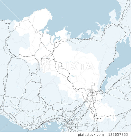 日本京都及鄰近縣的簡單道路地圖 日本京都及鄰近縣的簡單道路地圖 122657863