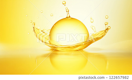 “濺起的黃色水滴的特寫。” “濺起的黃色水滴的特寫。” 122657982