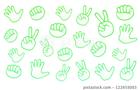 Rock-paper-scissors pattern (green) Rock-paper-scissors pattern (green) 122658083