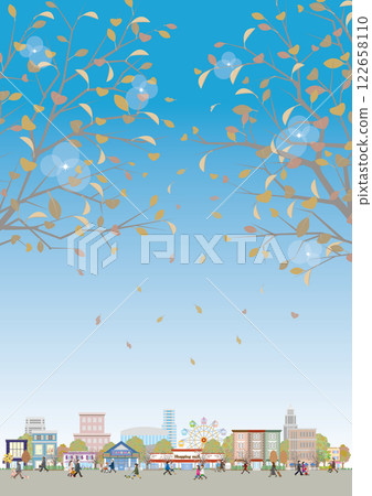 冬季城市景觀插圖。 冬季城市景觀插圖。 122658110