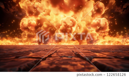 "An exploding, flaming, fiery battleground." 122658126