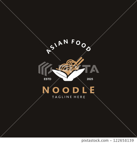 Noodles logo design template, fast food restaurant suitable for business related to ramen 122658139