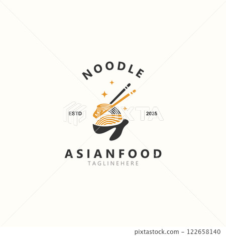 Noodles logo design template, fast food restaurant suitable for business related to ramen 122658140