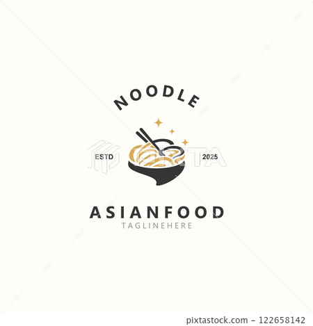 Noodles logo design template, fast food restaurant suitable for business related to ramen 122658142