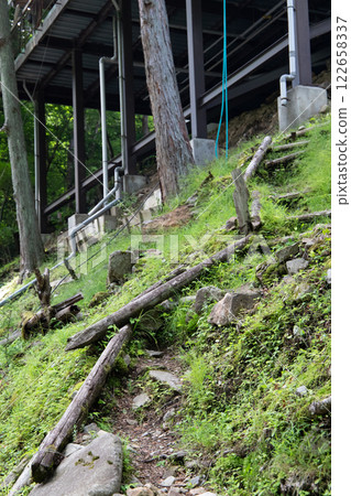 A slope made of wood A slope made of wood 122658337