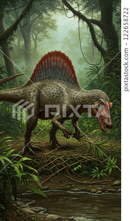 Very impressive! A realistic scene of the Spinosaurus' life cycle Very impressive! A realistic scene of the Spinosaurus' life cycle 122658722