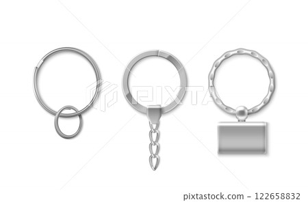 Key chain ring set of metallic accessories 122658832