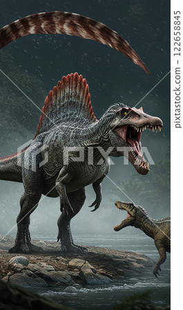 Very impressive! A realistic scene of the Spinosaurus' life cycle 122658845
