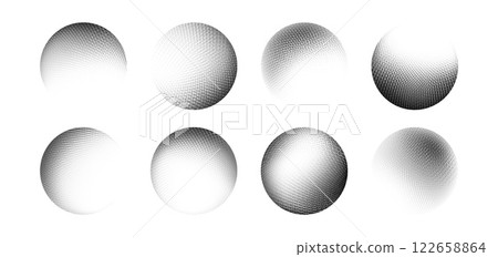 Gradient dot spheres set isolated on white 122658864
