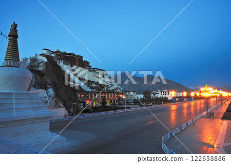landmark of the famous Potala Palace in Lhasa, Tibet 122658886