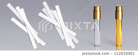 Paper test strips and perfume testers set Paper test strips and perfume testers set 122658901