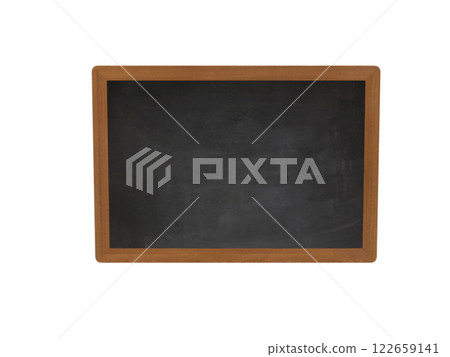 Blank Chalkboard with Wooden Frame for Education and Message Writing 122659141