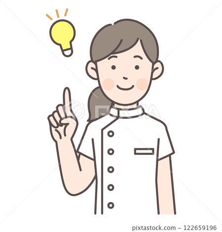 一位女護士指著 122659196