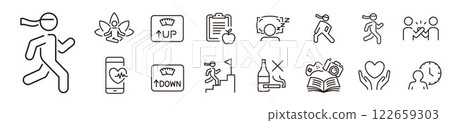 Healthy lifestyle icon set 122659303