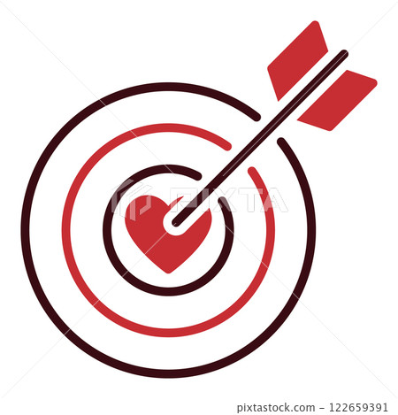 Heart inside Target vector icon Love sign Heart inside Target vector icon Love sign 122659391