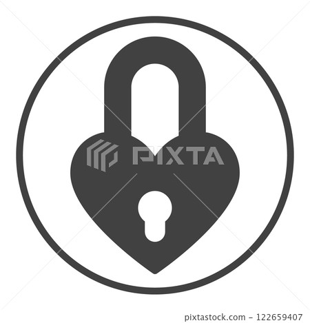 Padlock with Heart vector icon for expressing love 122659407