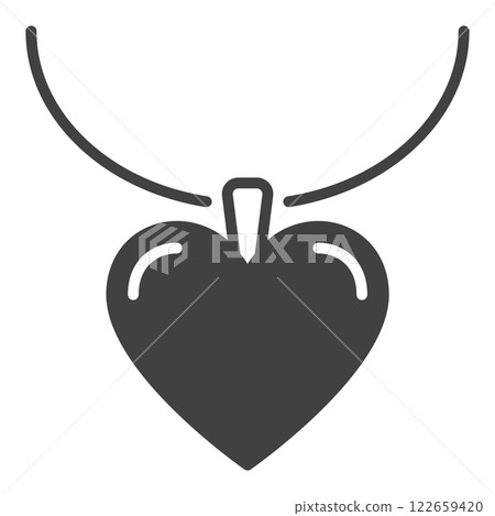 Vector Heart necklace icon symbol - love sign 122659420