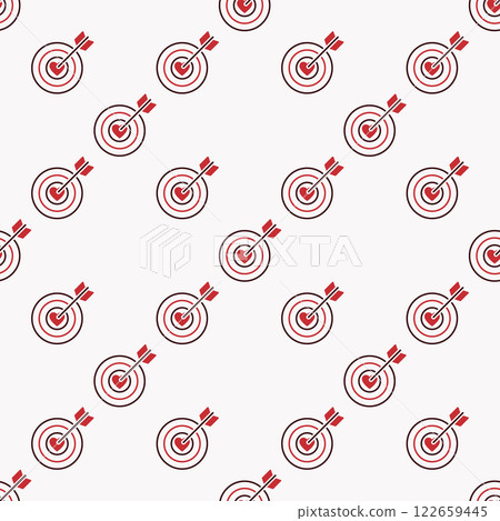 Heart inside Target vector seamless pattern Love and feelings background 122659445