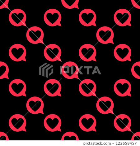 Love Heart inside speech bubble vector modern seamless pattern Love Heart inside speech bubble vector modern seamless pattern 122659457