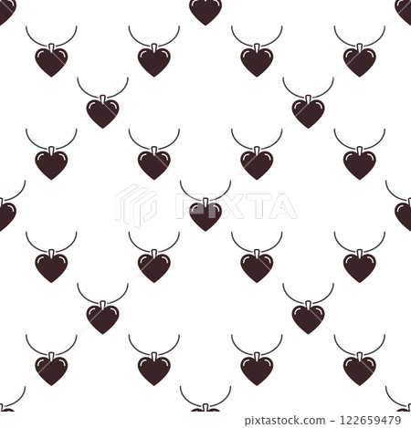 Vector Heart necklace seamless pattern symbol - love and romantic expression background 122659479