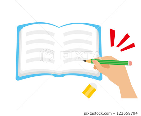 手中的鉛筆插圖文具圖標 122659794