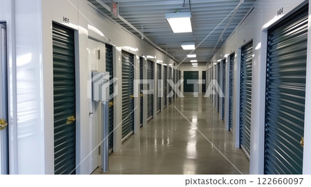 A state-of-the-art self-storage facility with clearly labeled units and spotless, well-organized corridors. A state-of-the-art self-storage facility with clearly labeled units and spotless, well-organized corridors. 122660097