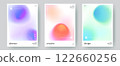 Set of colorful backgrounds with soft blurry gradients. Abstract modern templates, creative color gradations with soft grainy texture. Trendy design collection front page for banners, posters, flyers. 122660256