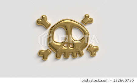 Gold Skull Skeleton icon 122660750
